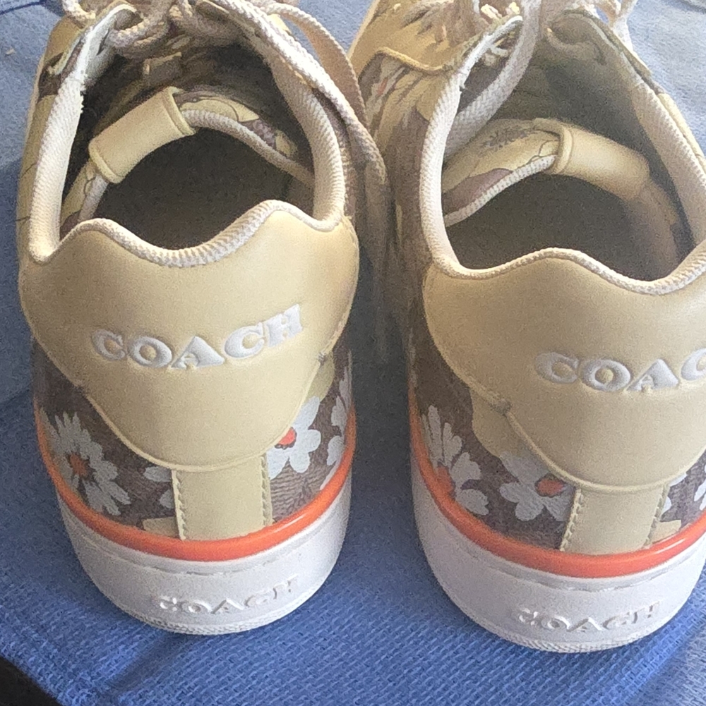 Coach Floral Brown and Cream Sneakers Size 10 mens - Picture 7 of 7